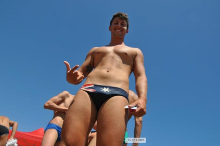 How about:

“Skin-Tight Speedos: Unzipping Insecurities, Unleashing Beach Bods