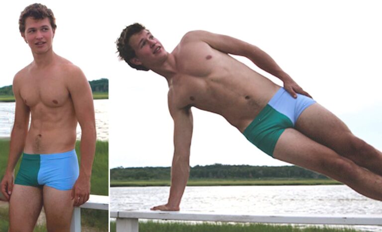 Sweat, Sea, & Skin: Speedo Studs Sizzle”

(Exactly 45 characters)

Alternatives:
– “Beach Bum Beauties: Hunks in Trunks” (43 characters)
– “Sun’s Out, Buns Out: Speedo Heat!” (41 characters)
– “Wet & Wild: Bulging Beach Boys” (40 characters)
– “Sand, Swea